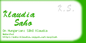 klaudia saho business card
